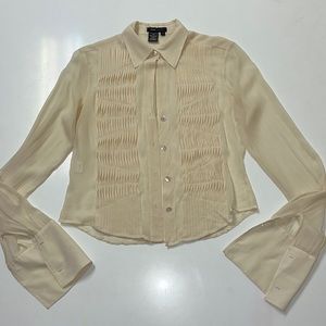 BCBG Cream Button Down Shirt